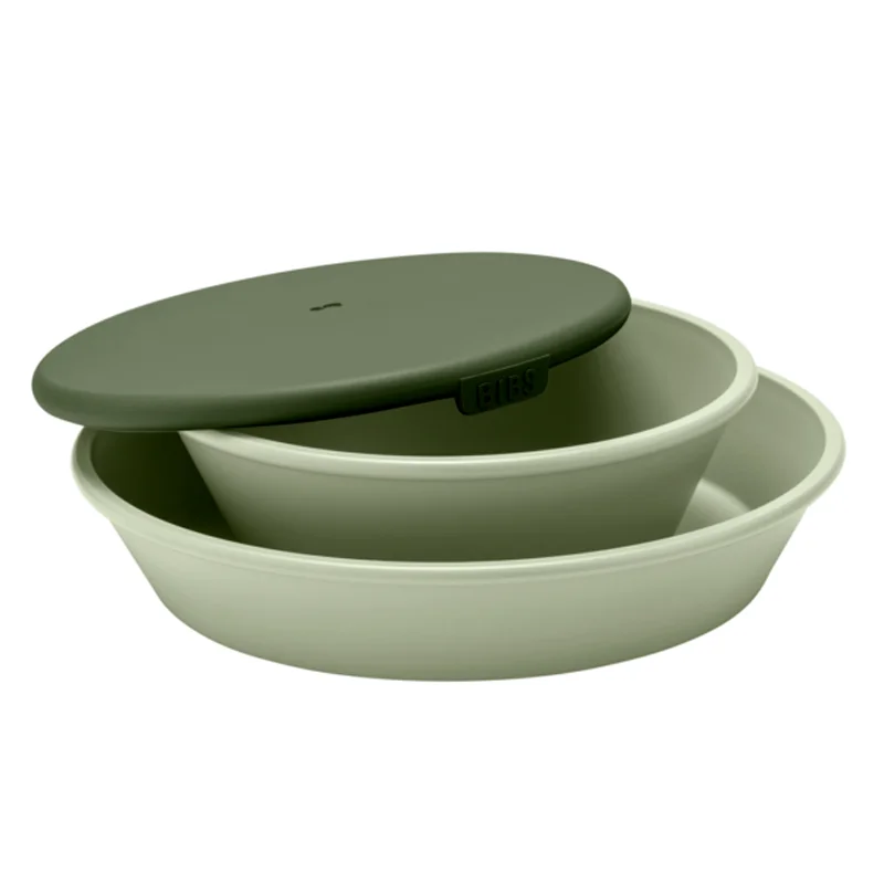 BIBS Tellerset m. Deckel, sage