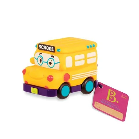 B Toys træk-tilbage bil, skolebus