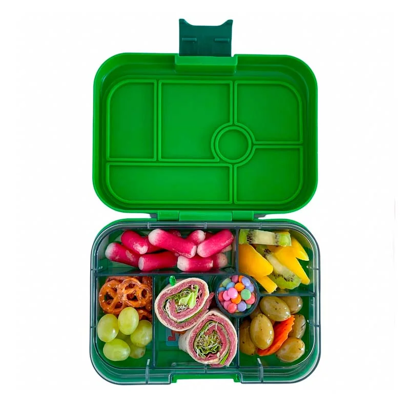 Yumbox Original madkasse m. 6 rum, Bamboo Green - Jungle tray