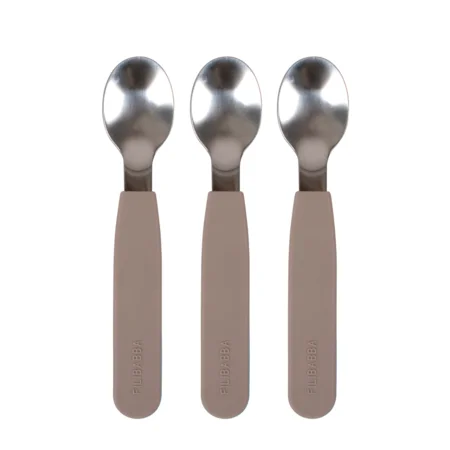 FILIBABBA Silikon-Löffel 3er-Set, warm grey