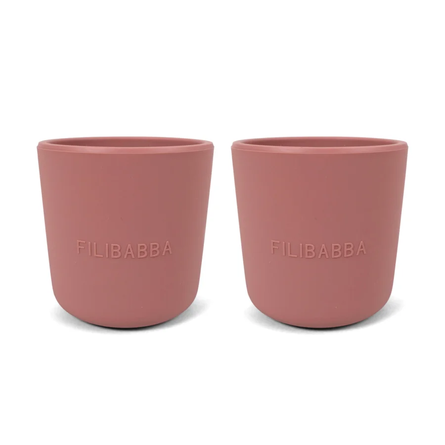FILIBABBA Silikon-Becher 2er-Pack, rose