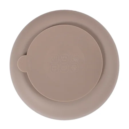 FILIBABBA Silikon-Saugnapfteller 2er-Pack, warm grey