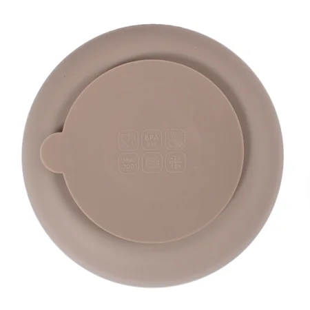 FILIBABBA Silikon-Saugnapfschüssel  2er-Pack, warm grey