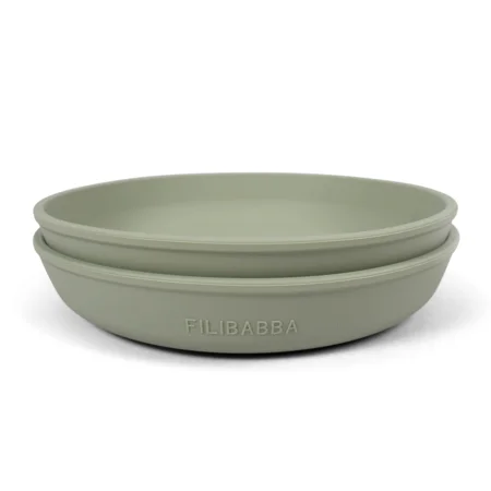 FILIBABBA Silikon-Saugnapfteller 2er-Pack, green