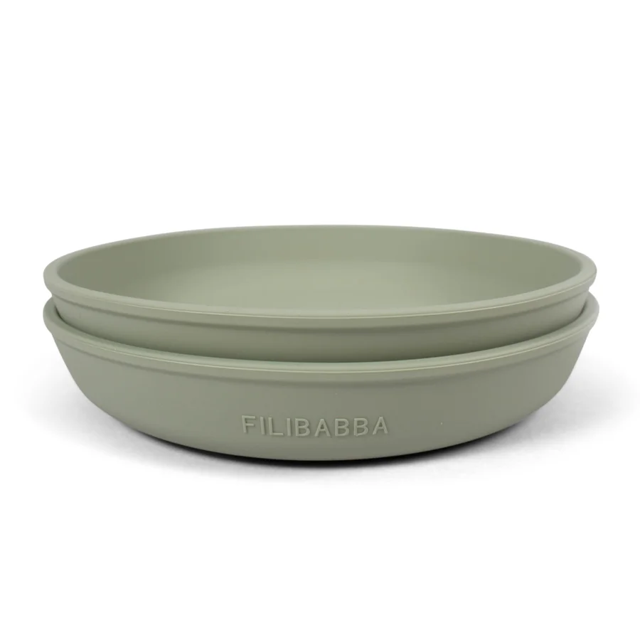 FILIBABBA Silikon-Saugnapfteller 2er-Pack, green