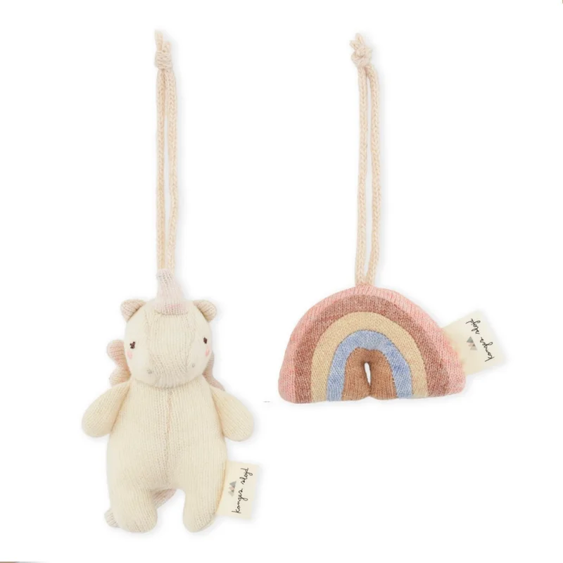 KONGES SLØJD 2er-Pack Babyspielzeug Regenbogen/Einhorn, multi