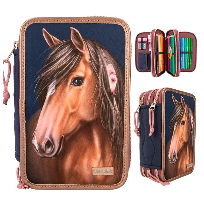 Creative Studio Miss Melody Dreifach-Federtasche, night horses