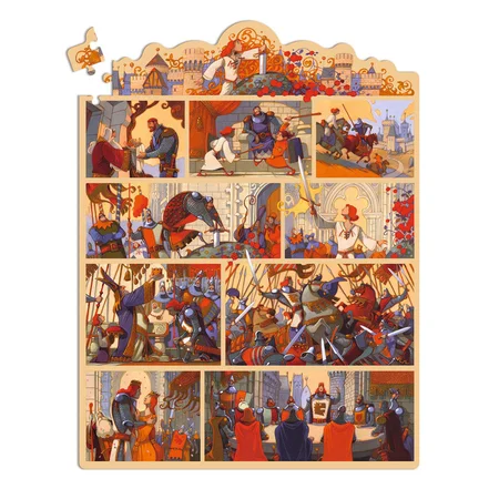 Djeco historisches Puzzlespiel, König Arthur, 100 Teile