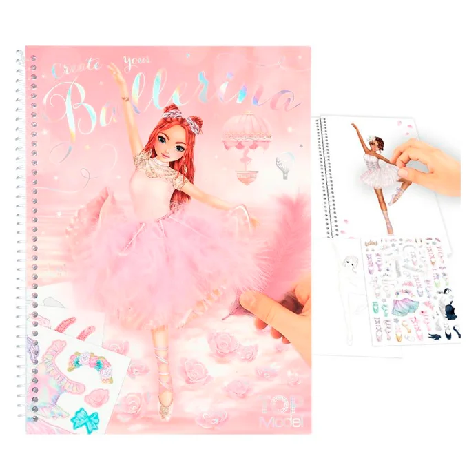 Topmodel Design-Mal- und Stickerbuch "Ballerina"