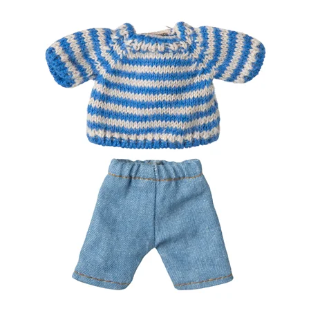 Maileg Kleidung für den großen Bruder Maus, Strickpullover und Hose