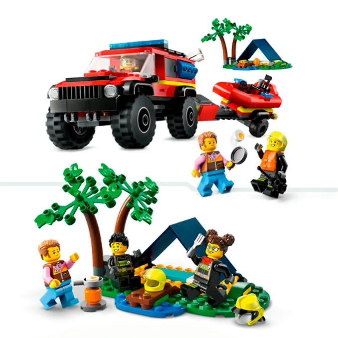 LEGO® City, Feuerwehrgeländewagen mit Rettungsboot