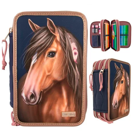 Creative Studio Miss Melody Dreifach-Federtasche, night horses