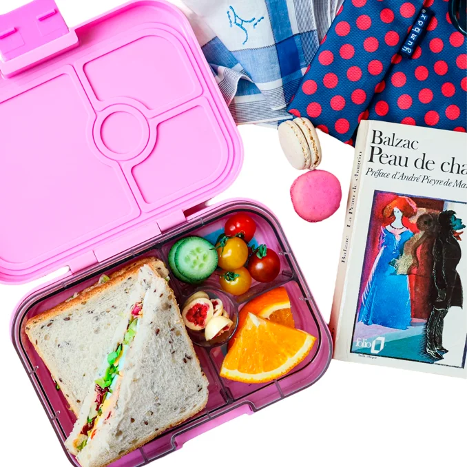 Yumbox Panino Brotbox mit 4 Fächern, Fifi pink - Paris je t'aime tray