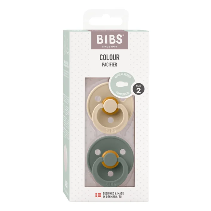BIBS 2er-Pack Naturkautschuk Schnuller Gr. 2 violet vanilla / pine