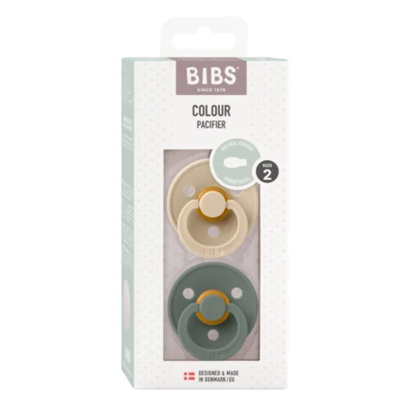BIBS 2er-Pack Naturkautschuk Schnuller Gr. 2 violet vanilla / pine
