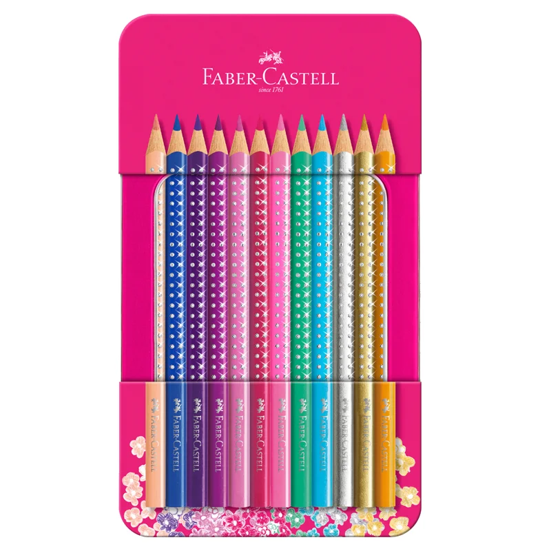 Faber-Castell sparkle grip farveblyanter i æske, 12 stk