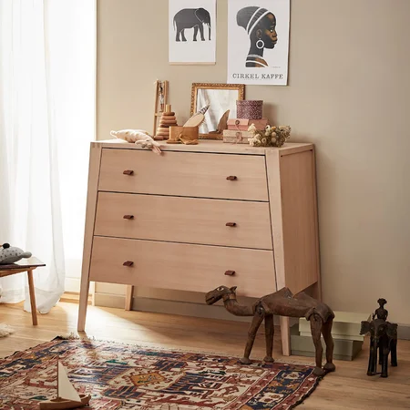 Leander kommode Linea med 3 skuffer, bøg