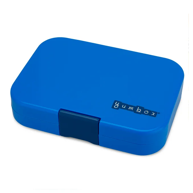 Yumbox Original Brotbox mit 6 Fächern, Surf blue - Race cars tray