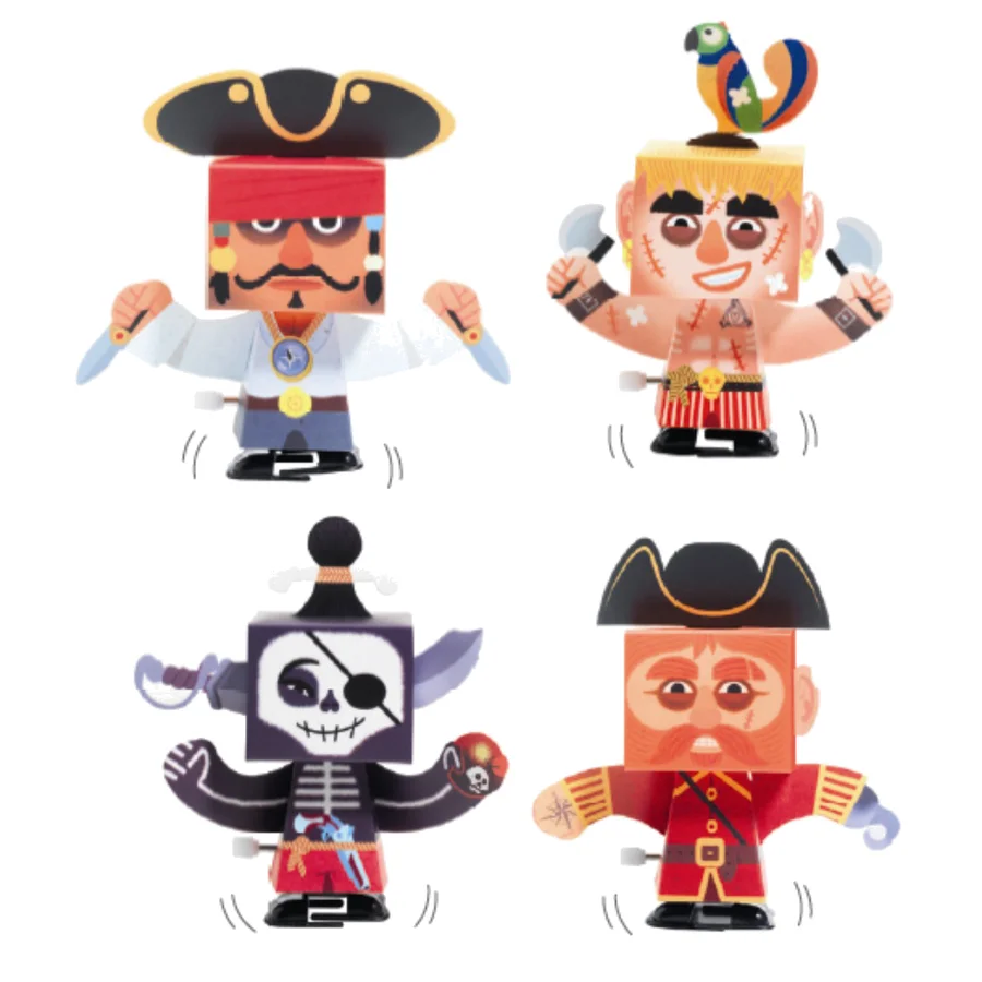 Djeco DIY-Box, Aufziehfiguren, Papierpiraten