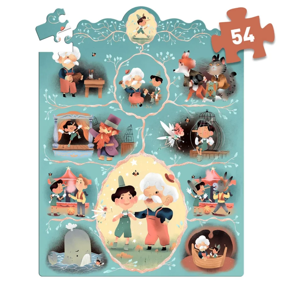 Djeco Story Puzzle, Pinocchio - 54 Stück