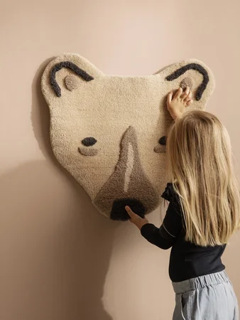 Ferm Living tufted tæppe, isbjørn-hoved