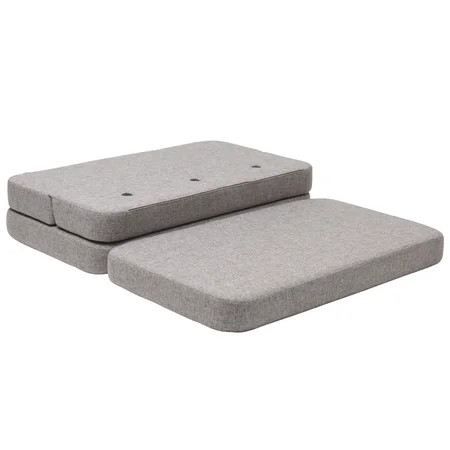 3-Fold Sofa 120 cm, multigrau mit dunkelgrauen Knöpfen, byKlipKlap