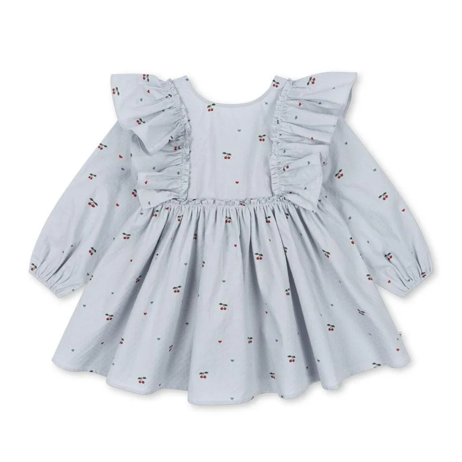 Konges Sløjd Evia Kleid mit Schleife, cherry blue coeur