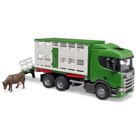Bruder Scania Super 560R Tiertransport-LKW mit 1 Rind