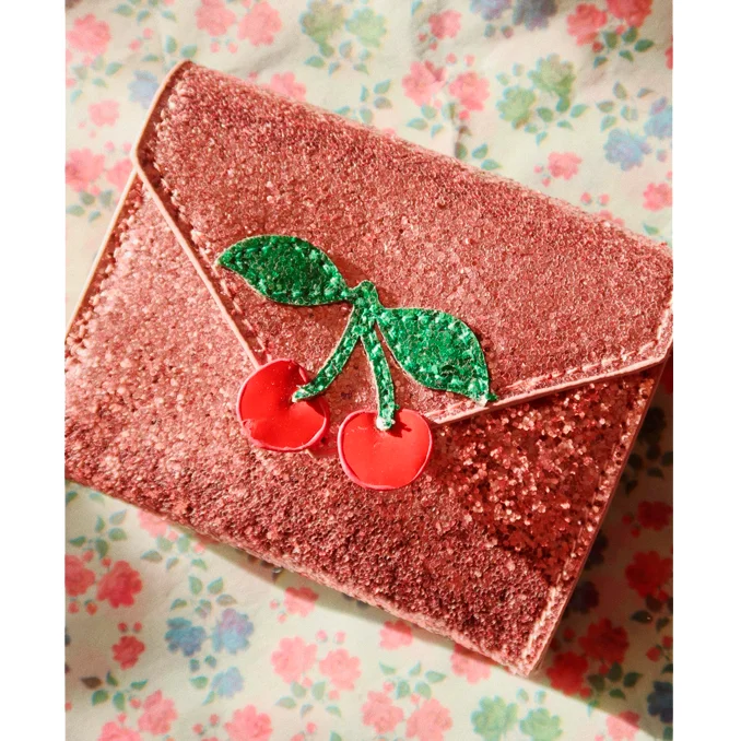 Konges Sløjd Love Letter Portemonnaie, pink glitter