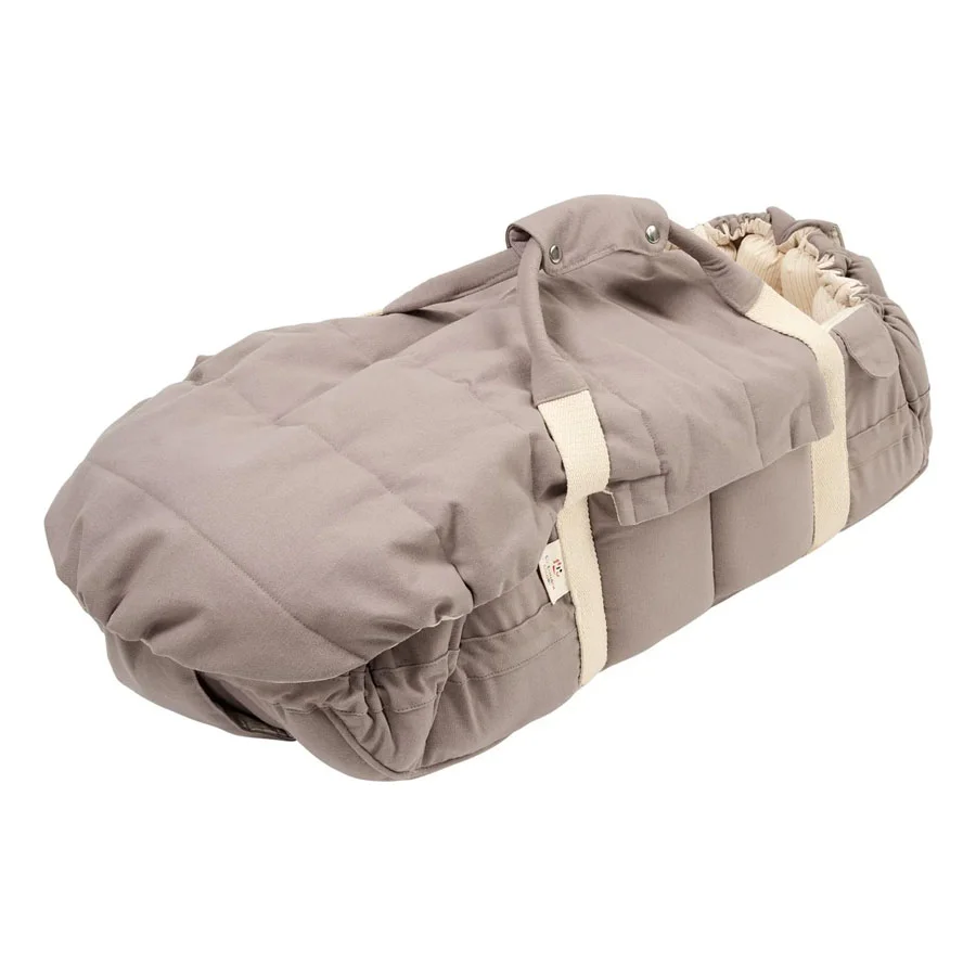 Copenhagen Colors Multifunktionelle Babytrage 2.0, dark grey med cream solid stripe