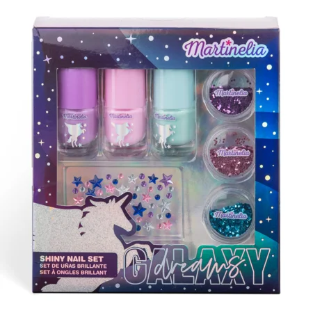 Box mit Nagellack, Schmuckkristallen und Glimmer, galaxy dreams, Martinelia 