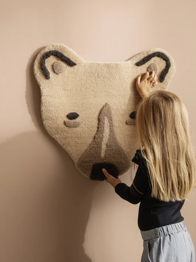 Ferm Living tufted tæppe, isbjørn-hoved