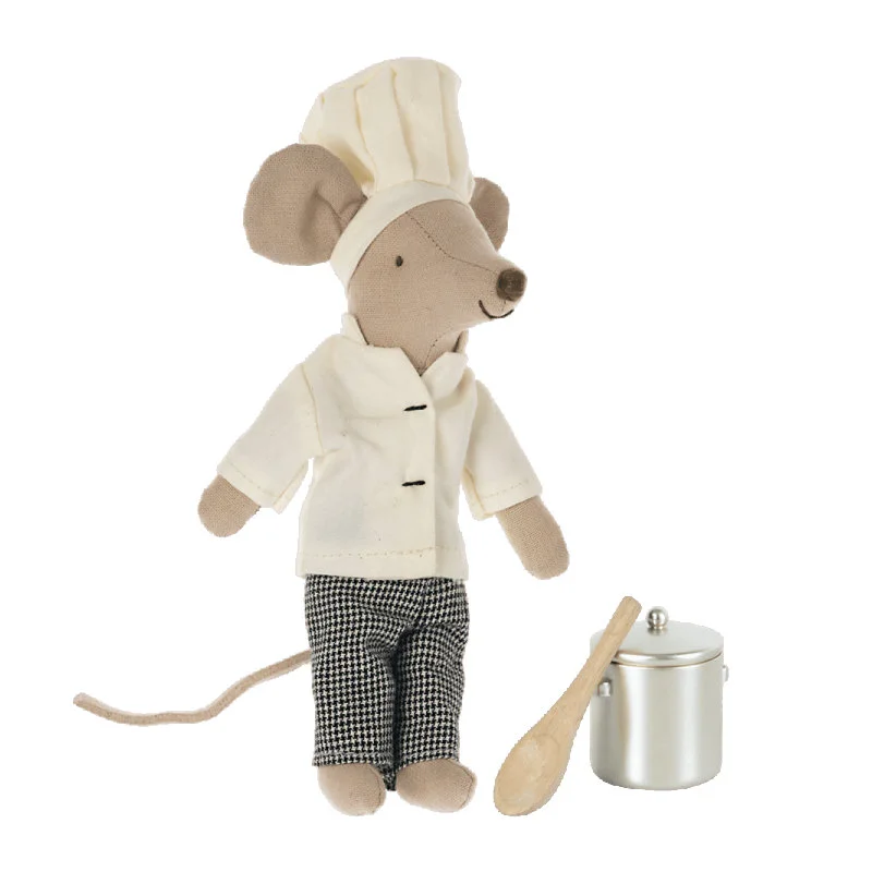 MAILEG Kochmaus mit Suppentopf und Löffel