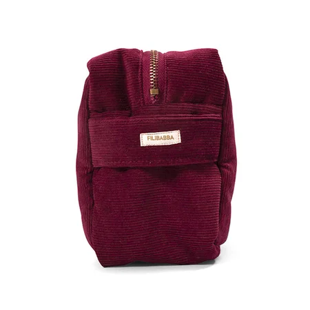 Filibabba toilettaske babyfløjl, Deeply Red