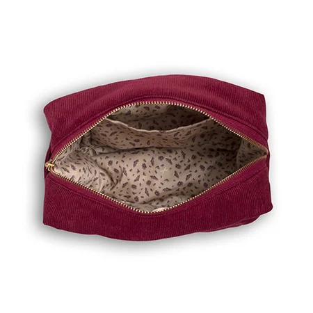 Filibabba toilettaske babyfløjl, Deeply Red