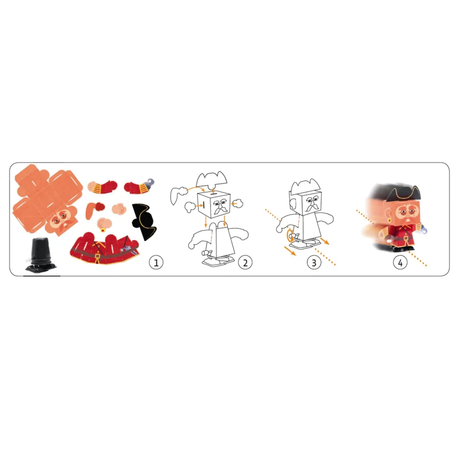 Djeco DIY-Box, Aufziehfiguren, Papierpiraten