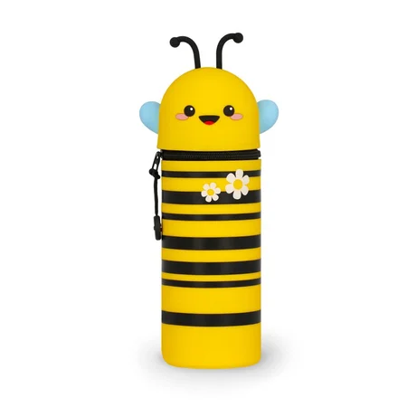 2-in-1-Federmäppchen aus Silikon - Kawaii- Biene