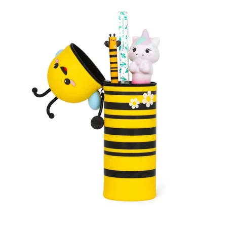 2-in-1-Federmäppchen aus Silikon - Kawaii- Biene
