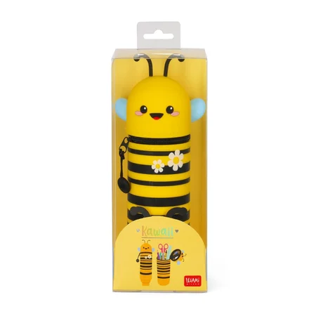 2-in-1-Federmäppchen aus Silikon - Kawaii- Biene