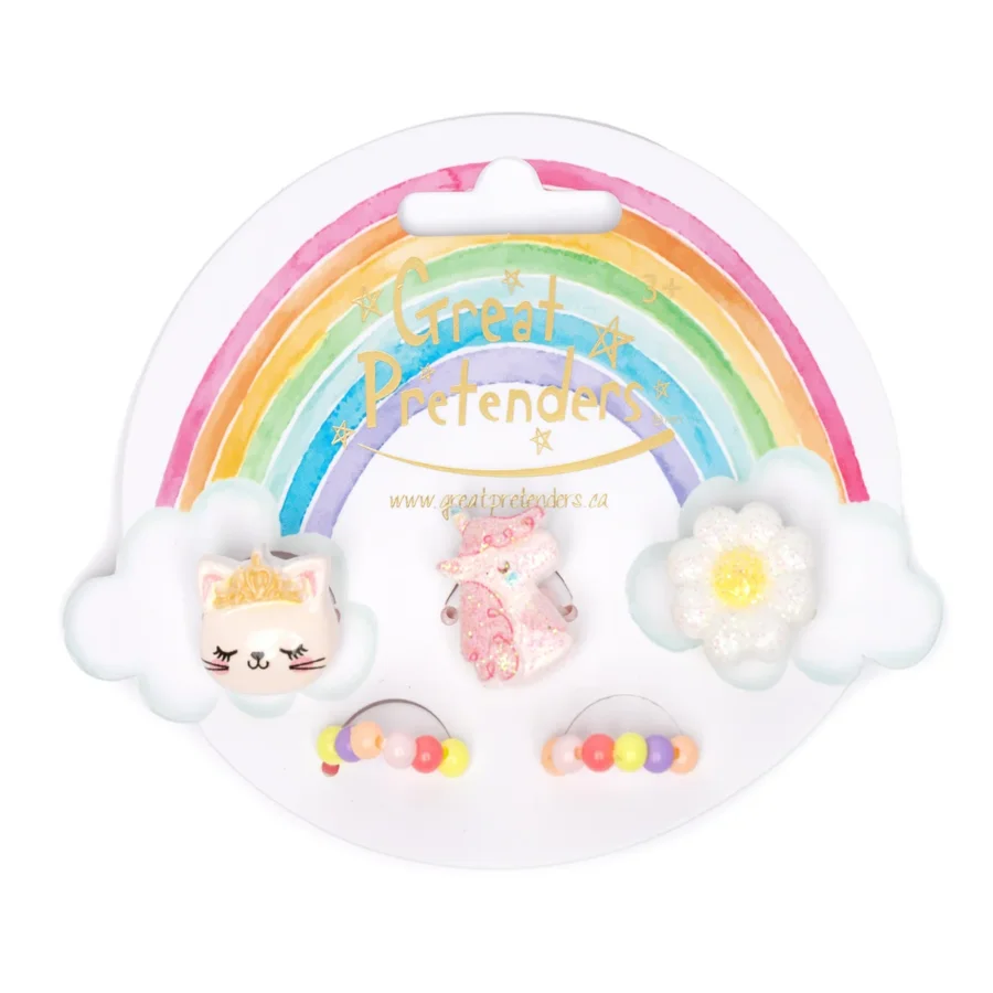 Einhorn Ringe 5 Stück, Flower Kitty, Great Pretenders 