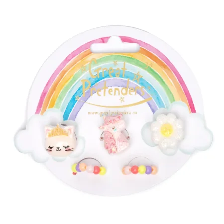 Einhorn Ringe 5 Stück, Flower Kitty, Great Pretenders 