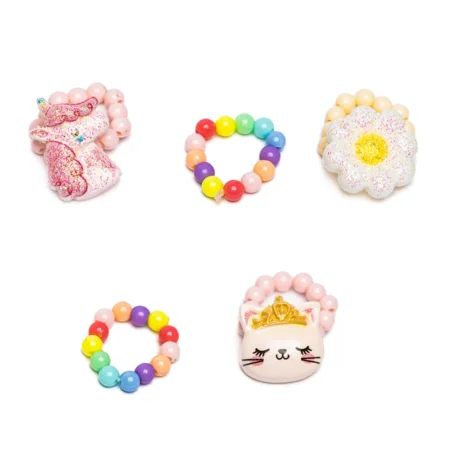 Einhorn Ringe 5 Stück, Flower Kitty, Great Pretenders 