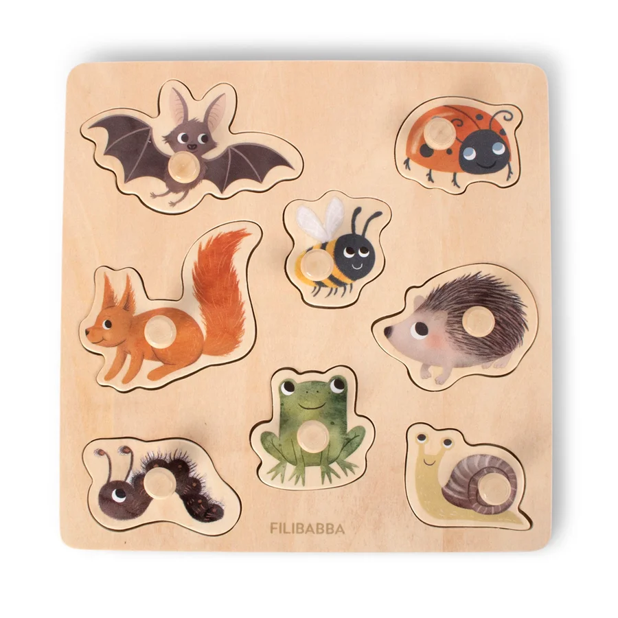 Filibabba Silhouetten-Puzzle aus Holz, Waldtiere