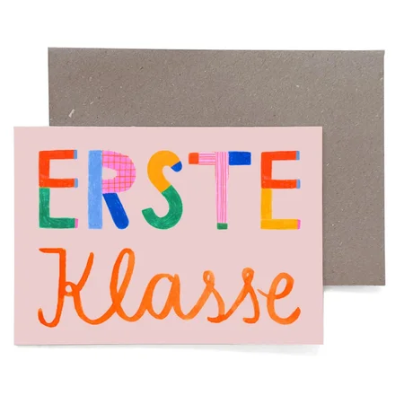Grußkarte zur Einschulung "Erste Klasse"