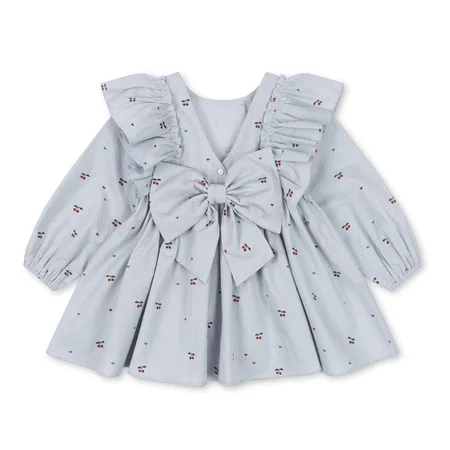 Konges Sløjd Evia Kleid mit Schleife, cherry blue coeur