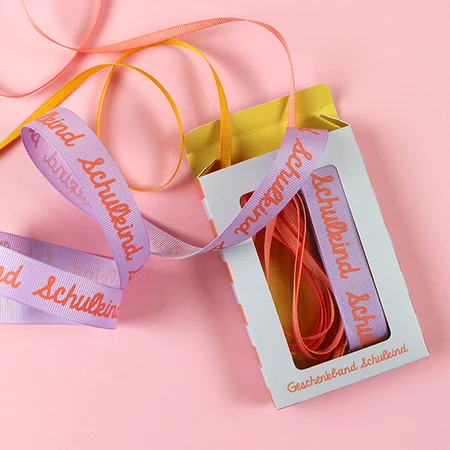 Geschenkband-Set „Schulkind“, flieder/rosa