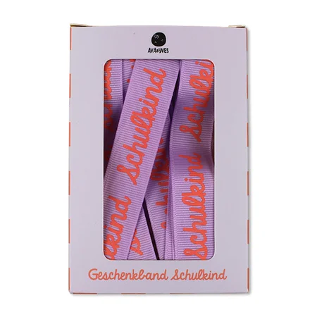 Geschenkband-Set „Schulkind“, flieder/rosa