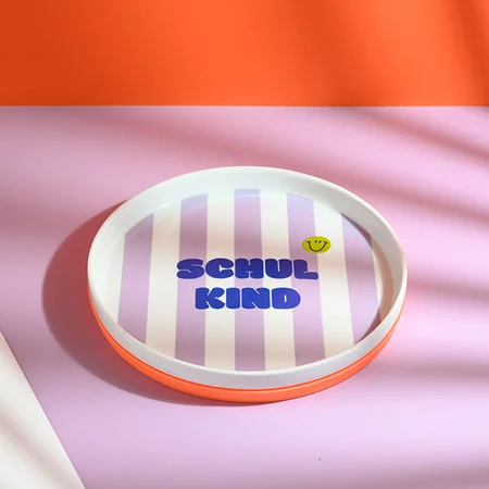 Porzellan-Set Schulkind Streifen, flieder/pink