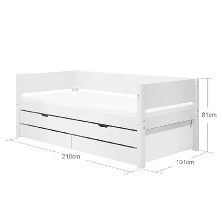 FLEXA Einzelbett mit Ausziehbett, weiß