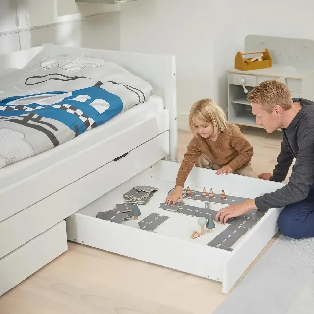 FLEXA Einzelbett mit Ausziehbett, weiß